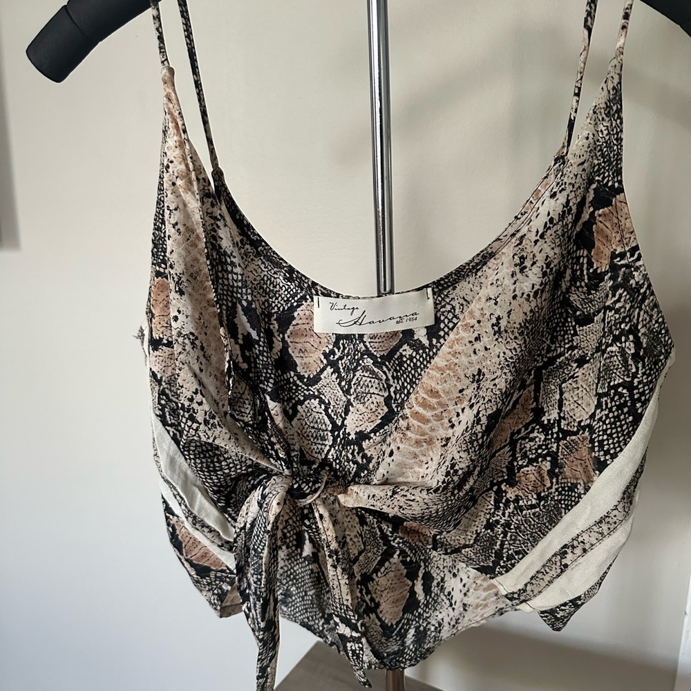 Havana Snake Print Wrap Top